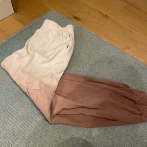 Super cute burgandy and white ombré sweats